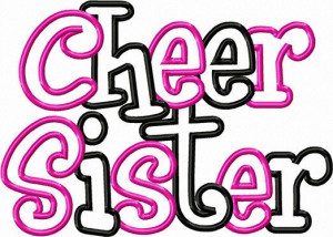Cheer Sister 2 Color Embroidery Machine Applique Design 3069 on Etsy ...