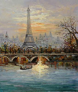 Eiffel Tower Oil Painting Canvas