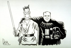 this cartoon shows ronald reagan and mikhail gorbachev together reagan
