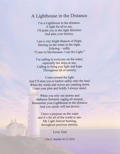 ... Inspirational Christian Poetry - Poems - A Lighthouse In The Distance