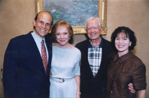 ... (from left) Rosalynn Carter, President Jimmy Carter, and Lori Milken