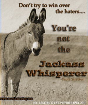 seriously don t try to win over the haters you re not the jackass ...