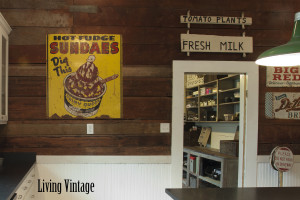 ... Vintage kitchen reveal - old signs and a partial view into our office