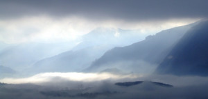 Mist over Bassenthwaite village copyright Michael Turner