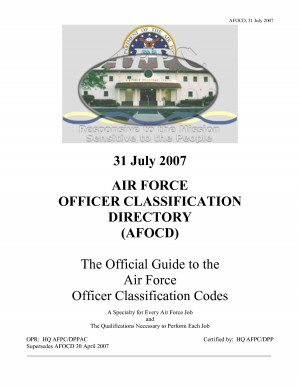 docstoc.comAIR FORCE OFFICER CLASSIFICATION DIRECTORY (AFOCD). Shared ...