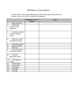 Old Money vs. New Money