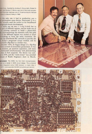 Intel founders Andrew Grove, Robert Noyce and Gordon Moore (1968 ...
