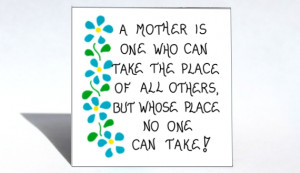 Mother Magnet - Mom, Mommy Quote, blue flower design
