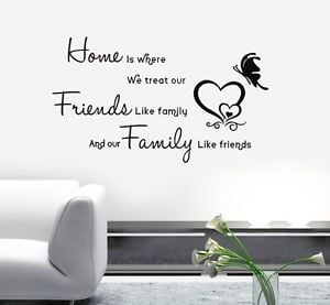 HOME-FRIENDS-LIKE-FAMILY-Love-Heart-Quote-Art-PVC-Wall-Stickers-Decal ...