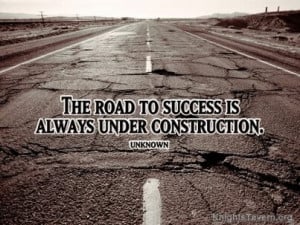 ... to success is always under construction. Inspirational Quote Wallpaper