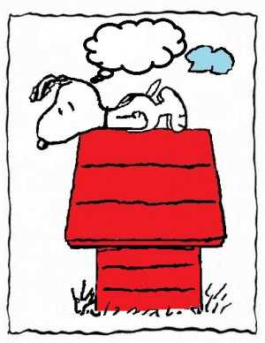 Thinking Snoopy Who is snoopy think about? by