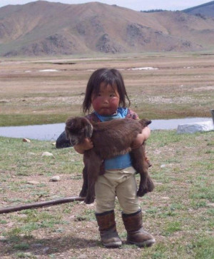 See full size of 'Mongolian Girl with Goat'