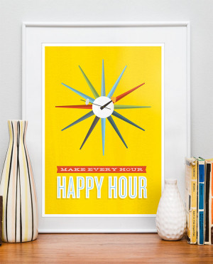 Mid Century poster, Inspirational positive quote print, Eames era ...