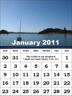 ... this Free Christian Monthly Calendar 2011 January with Bible verses