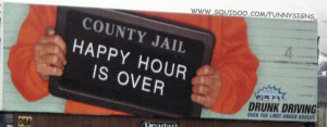 Drunk Driving Warning Billboard: shows man in jail overalls holding ...