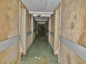 Inside is long hallways in several directions