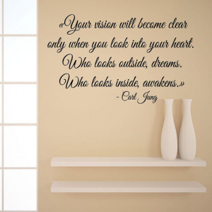 Wall Decals Vinyl Decal Sticker Carl Jung Quote Your Vision Will ...