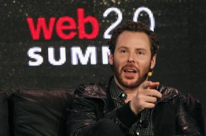 Napster founder and former Facebook president Sean Parker gestures ...