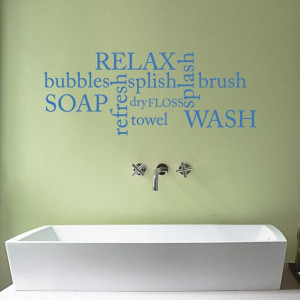 Bathroom Word Cloud Vinyl Wall Sticker Quote 125 x by Mirrorin, £19 ...
