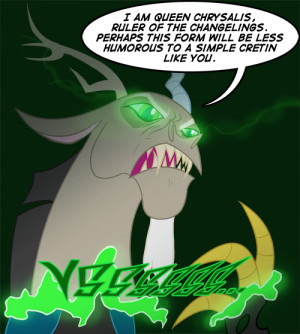 Looks like I have a new favorite shipping: Discord/Queen Chrysalis ...