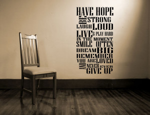 Never Ever Give Up - Vinyl Art Wall Sticker Quotes Decal
