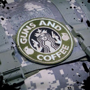 ... Tactical Guns and Coffee Velcro Morale Military starbucks Patch