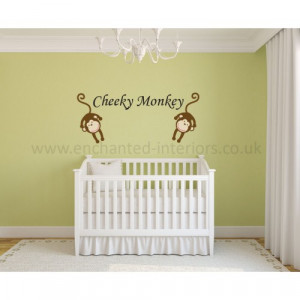 Cheeky Monkey Nursery Wall Stickers Quote