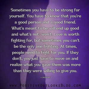 To Be Strong For Yourself