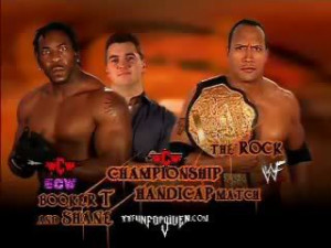 WCWECW) Booker T amp Shane McMahon vs The Rock (WWF) - Handicap Match ...