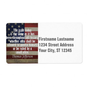 Thomas Jefferson Quote on the Ruling Class Custom Shipping Labels