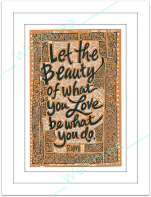 Home Decor - Rumi Illustrated Quote - Print 4 x 6 of ink illustration ...