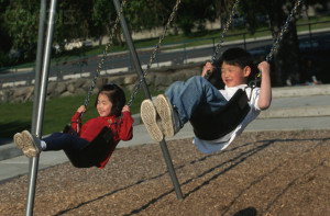 Children Swinging Swing Stock Images Image