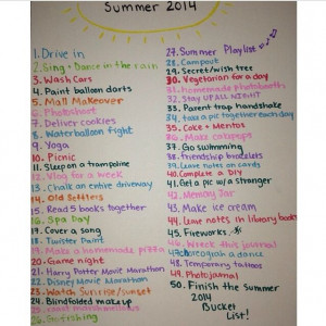 Summer bucket list!!