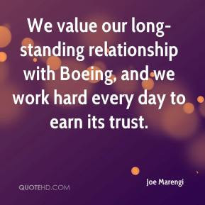 Joe Marengi - We value our long-standing relationship with Boeing, and ...