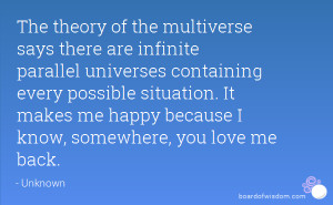 The theory of the multiverse says there are infinite parallel ...