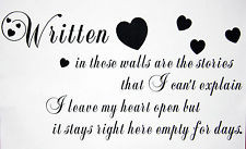 One direction Song lyric, wall quotes vinyl sticker decal