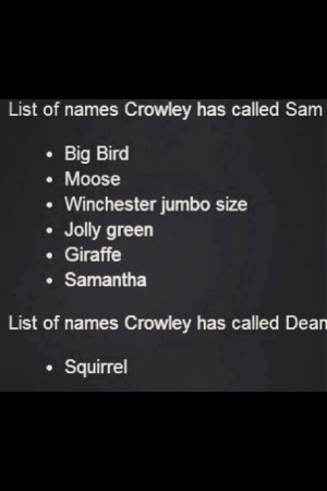 crowley and sam crowley supernatural funny sam and dean supernatural ...