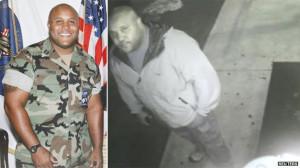 Christopher Dorner in his navy reservist days, and on CCTV after he ...