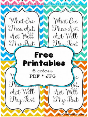 Inspiring quote chevron printable from One Creative Mommy, featured @ ...