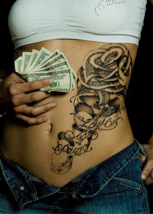 Girl Tattoo On Roses