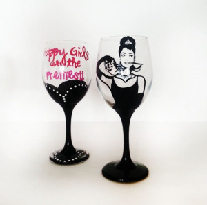 ... Audrey Hepbrun, Hepburn Wine, Crafts To, Audrey Hepburn, Glasses Happy