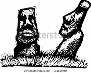 stock-vector-black-and-white-vector-illustration-of-easter-island ...