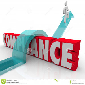 person riding an arrow over the word Compliance to achieve success ...