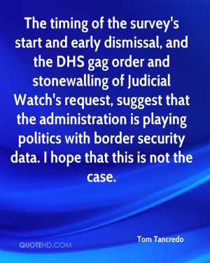 The timing of the survey's start and early dismissal, and the DHS gag ...