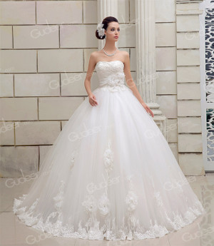 Ball Gown Wedding Dress with Flowers