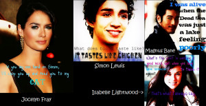 TMI quotes- Jocelyn, SImon, Isabelle, Magnus by BlackFireOpal