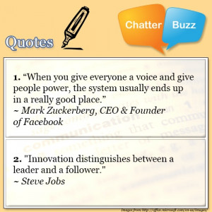 Today's Inspirational Quotes come from Mark Zuckerberg and Steve Jobs