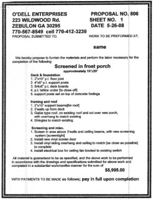 ... in our quote process, to properly define the scope of the project