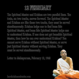... quotes of Srila Prabhupada, which he spock in the month of February