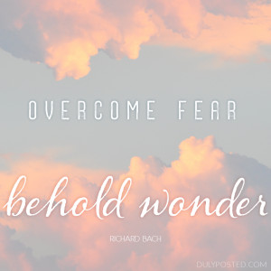 ... , the one that changed my life: Overcome fear, behold wonder